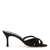 MANOLO BLAHNIK MACULA 70 BLACK SUEDE MULES,MB14540S