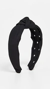Lele Sadoughi Neoprene Knotted Headband In Jet