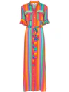 ALL THINGS MOCHI LEILANI STRIPE-PRINT BELTED DRESS