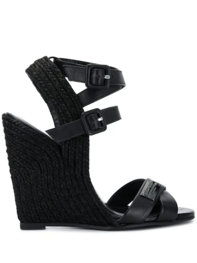 Philipp Plein High Wedge Sandals - 黑色 In Black