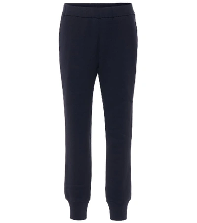 The Row Angeles Brushed Cotton Track Trousers In Dark Navy