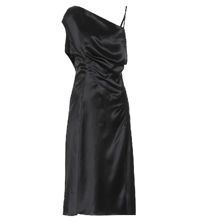 Versace Donna Sleeveless One-shoulder Silk Midi Dress - 黑色 In Black