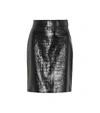 GUCCI EMBOSSED LEATHER PENCIL SKIRT,P00380775