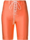 Ben Taverniti Unravel Project Tie-front Shorts In Orange