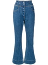 ULLA JOHNSON CROPPED FLARED TROUSERS