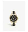 ARMANI EXCHANGE AX1825 ENZO YELLOW-GOLD PLATED STAINLESS STEEL AND SILICONE WATCH