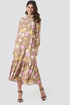 NA-KD PRINTED MAXI DRESS - MULTICOLOR