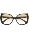 GUCCI GUCCI EYEWEAR OVERSIZED SUNGLASSES - 棕色