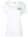 Courrèges Logo Print Cotton Jersey T-shirt In White