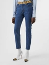 BURBERRY Skinny Fit Deer Print Trim Japanese Denim Jeans