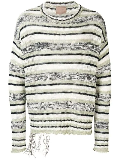 Federico Curradi Striped Knit Sweater In White