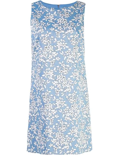 Alice And Olivia Clyde Floral Mini Dress In Cornflower White
