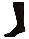 Saks Fifth Avenue Collection Basic Rib-knit Crew Socks In Navy