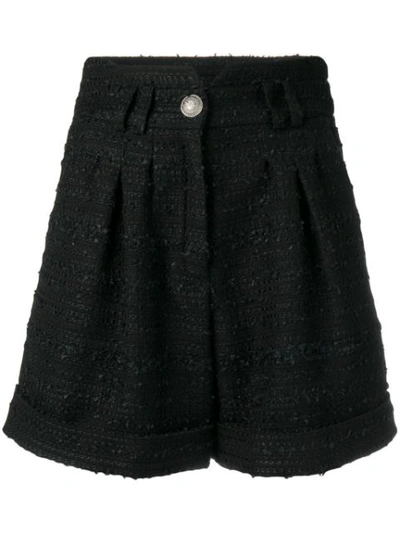 Balmain High-waist Tweed Shorts - 黑色 In Black