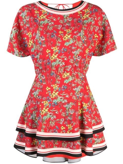 Alice And Olivia Alice+olivia Palmira Dress - 红色 In Sm Freesia Blossom Bt Poppy/mt