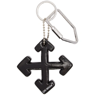 Off-white Arrow Logo Rubber Keyring In Black