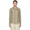 KENZO KENZO BEIGE CHECKERED JUMPING TIGER CREST SHIRT