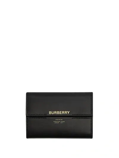 Burberry Horseferry Print Leather Folding Wallet - 黑色 In Black