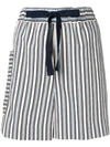 CHINTI & PARKER HIGH-WAIST STRIPED SHORTS