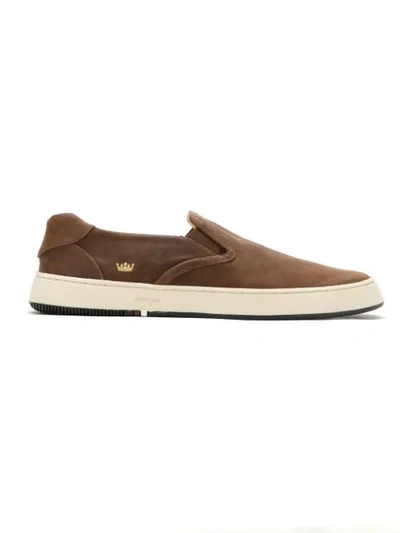 Osklen Leather Slip On Trainers In Brown