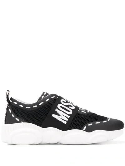 Moschino Logo Strap Sneakers - 黑色 In Black