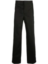 BURBERRY BURBERRY CONTRAST SIDE PRINT TROUSERS - 黑色