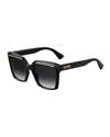 MOSCHINO SQUARE CUTOUT ACETATE SUNGLASSES,PROD147390084