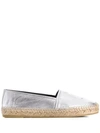 SAINT LAURENT SAINT LAURENT METALLIC LEATHER ESPADRILLES - 银色