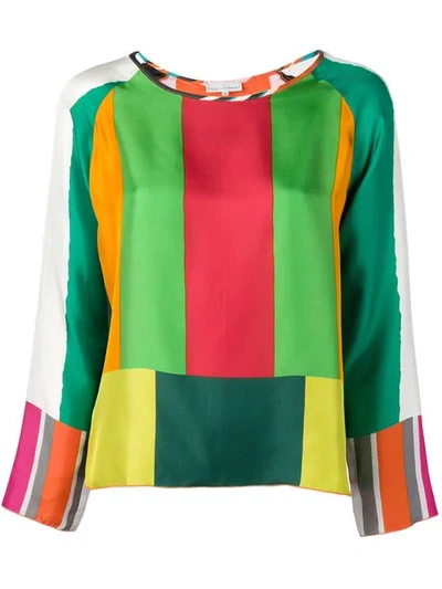 Pierre-louis Mascia Stripe Pattern Blouse - 绿色 In 10118 Multicolor