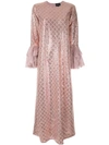 DIMA AYAD SEQUIN EMBROIDERED FLARED DRESS