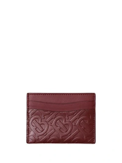 Burberry Monogram Leather Card Case In Red