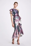 MARCHESA NOTTE ONE SHOULDER TEA DRESS,MN19FM1040A-1