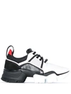 GIVENCHY GIVENCHY BLACK AND WHITE JAW NEOPRENE AND LEATHER SNEAKERS - 黑色
