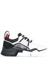 GIVENCHY BLACK AND WHITE JAW NEOPRENE AND LEATHER SNEAKERS