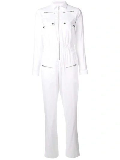 Carolina Ritzler 工装拉链连身长裤 - 白色 In White