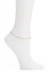 Argento Vivo Flat Paper Clip Chain Anklet In Gold