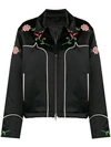 DIESEL BLACK GOLD CROPPED JACKET IN EMBROIDERED DUCHESSE