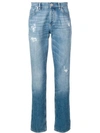 Brunello Cucinelli Distressed Straight-leg Jeans In Blue
