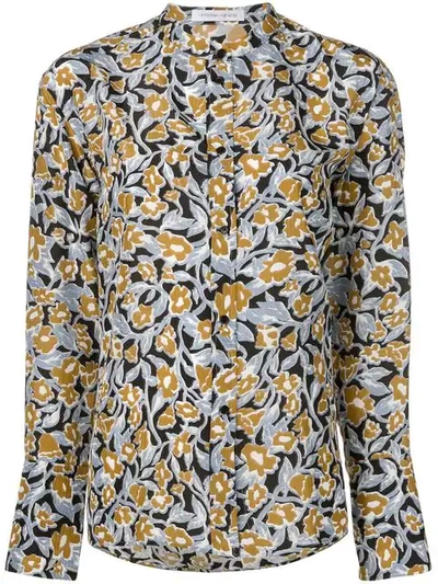 Christian Wijnants Tara Floral-print Silk Shirt In Brown