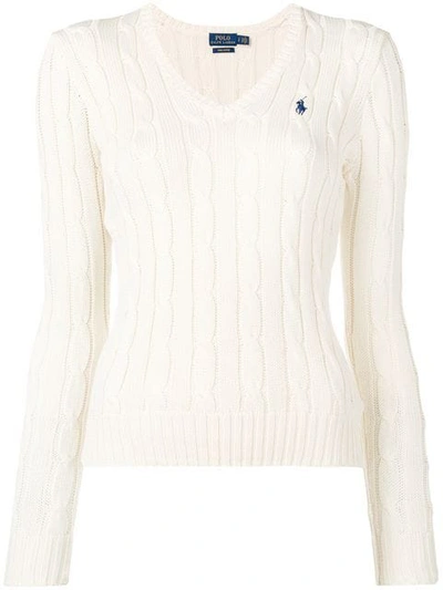 Polo Ralph Lauren Cable Knit Pullover In White