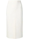 ALEXANDER MCQUEEN ALEXANDER MCQUEEN TOPSTITCHING PENCIL SKIRT - 白色