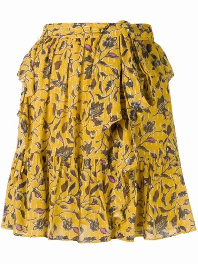 Ulla Johnson Zea Floral Print Skirt In Yellow