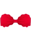 Marysia Antibes Scallop-edged Bandeau Bikini Top In Red