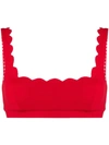 Marysia Palm Springs Scalloped-edge Bikini Top In Red