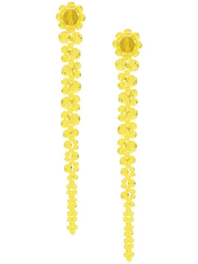 Simone Rocha Single Flower Drop Earring S In Yellow