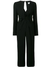 Self-portrait Cropped Cutout Crepe Jumpsuit In Black