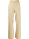 Moncler Metallic Flared Trousers In Gold