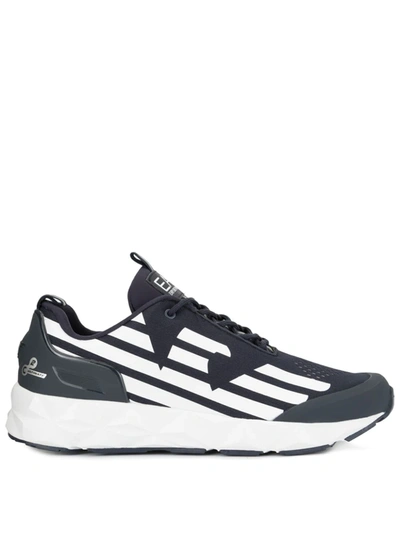 EA7 EA7 EMPORIO ARMANI LO-TOP RUNNING SNEAKERS - 蓝色