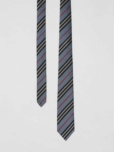 Burberry Classic Cut Icon Stripe Silk Tie In Pale Blue