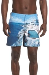 Orlebar Brown Bulldog Hulton Getty Photo Print Regular Fit 6 Swim Trunks In Roc Pool Ii